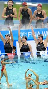 中国女子花游队,中国女子4X200米自由泳接力队,中国女子4X100米混合泳接力队,今日体坛