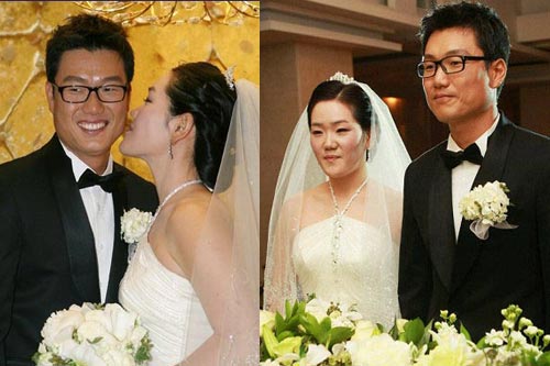 韩国箭坛名将喜结连理 朴成贤一吻定终身(组图)