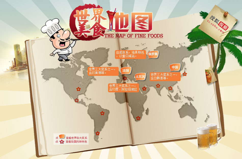 世界美食分布图中文版图片